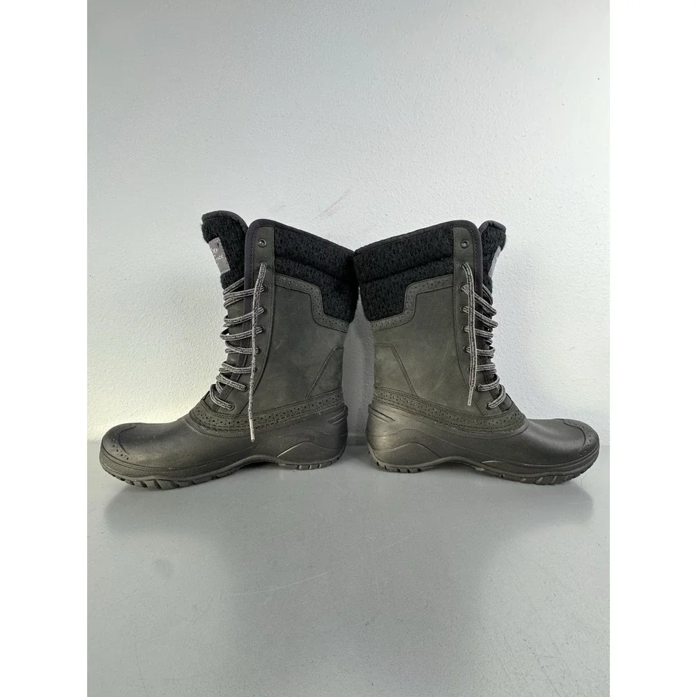 North Face Shellista II Mid Winter Boots Womens 8 Faux Fur Lined Insulated Black